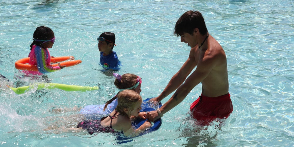 swim lesson at summer camp